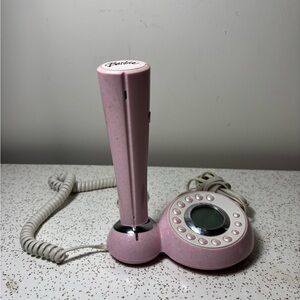 Vintage retro pink sparkly Barbie phone alarm clock